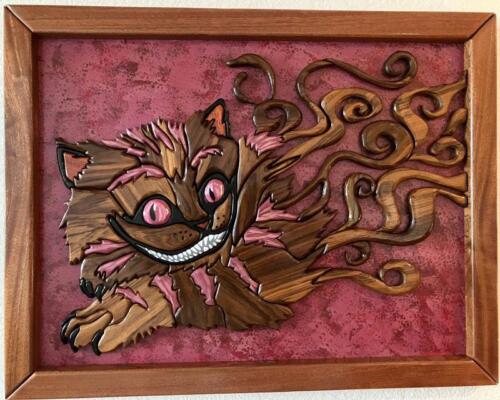 Framed, Burgundy Cheshire Cat
