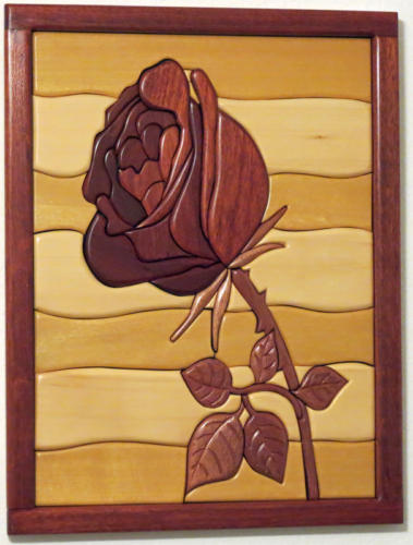 Framed, Single Burgandy Rose
