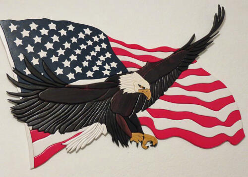 Unframed, Eagle and Flag